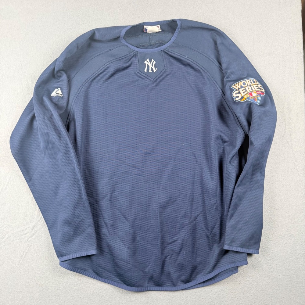 Majestic NY Yankees 2009 World Series Batting Practice Jersey Mens L Navy Blue